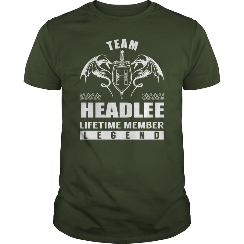 Team HEADLEE Lifetime Member Legend Name TShirts