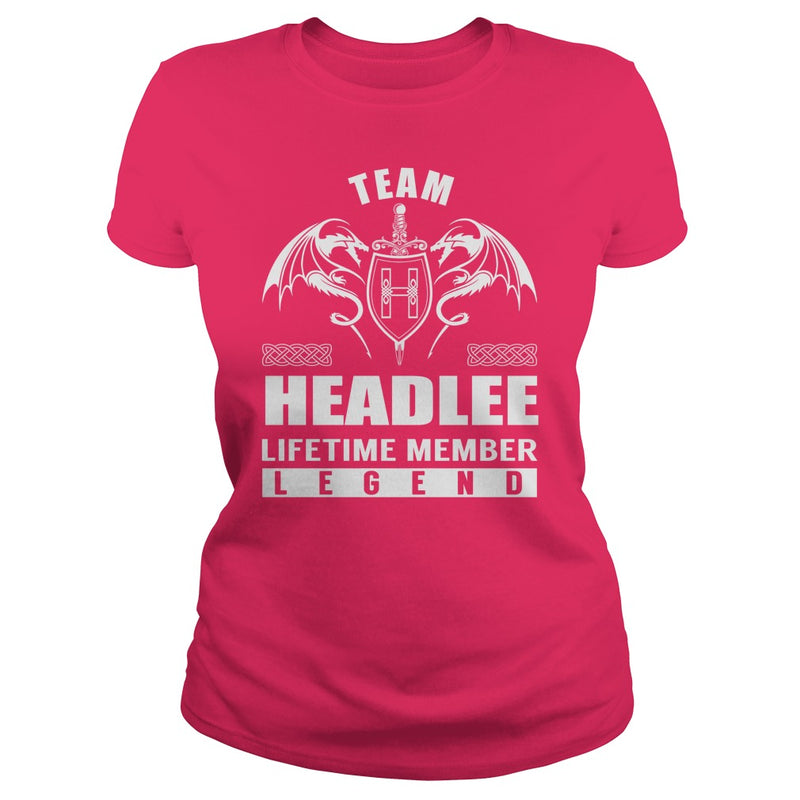 Team HEADLEE Lifetime Member Legend Name TShirts