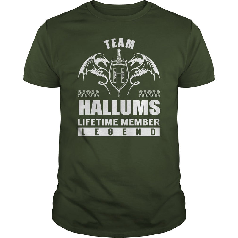 Team HALLUMS Lifetime Member Legend Name TShirts