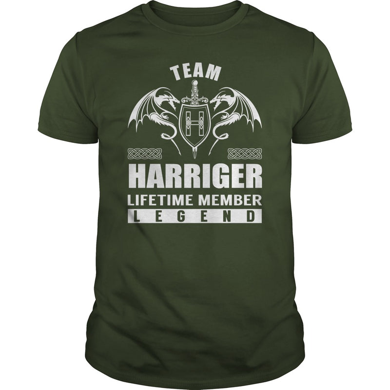 Team HARRIGER Lifetime Member Legend Name TShirts