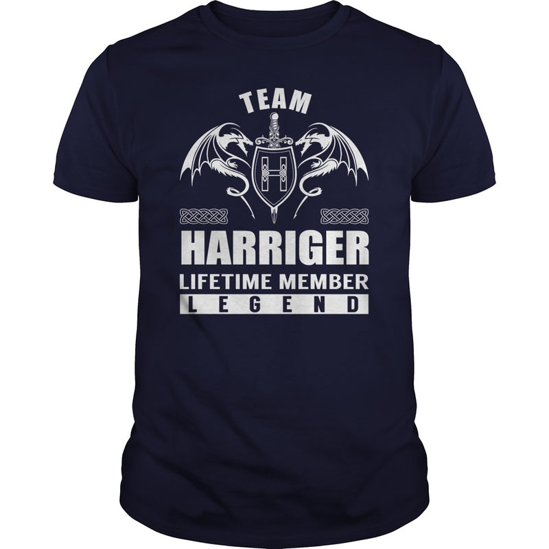 Team HARRIGER Lifetime Member Legend Name TShirts