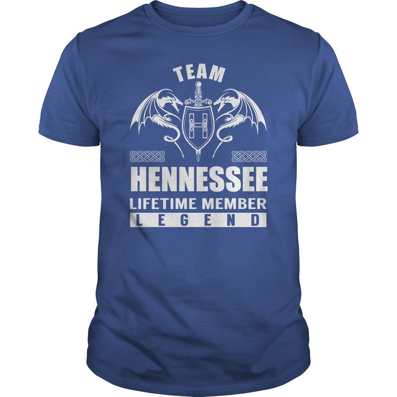 Team HENNESSEE Lifetime Member Legend Name TShirts
