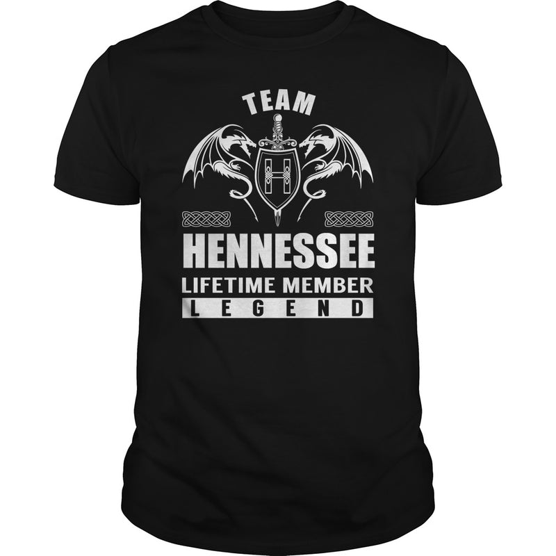 Team HENNESSEE Lifetime Member Legend Name TShirts