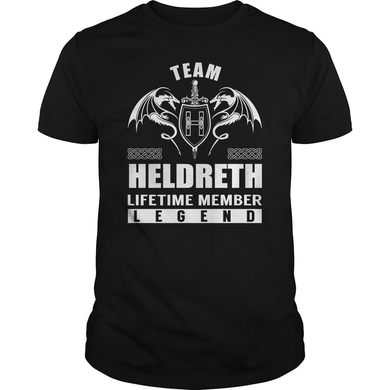 Team HELDRETH Lifetime Member Legend Name TShirts