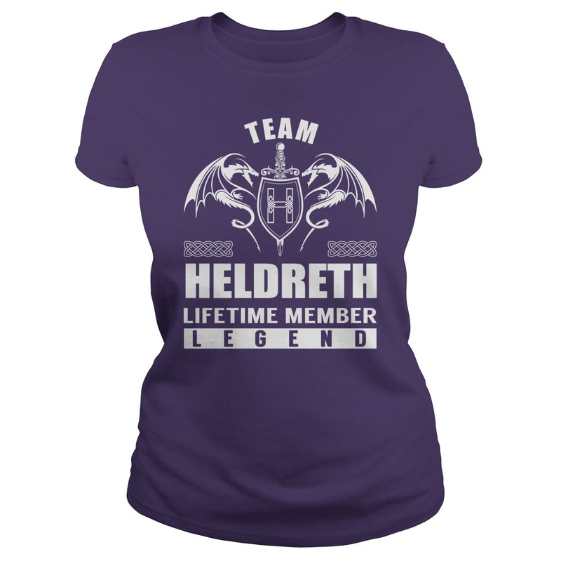 Team HELDRETH Lifetime Member Legend Name TShirts