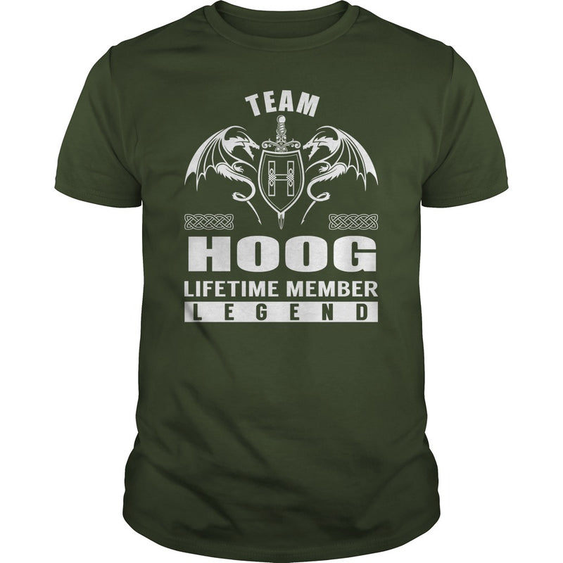 Team HOOG Lifetime Member Legend Name TShirts