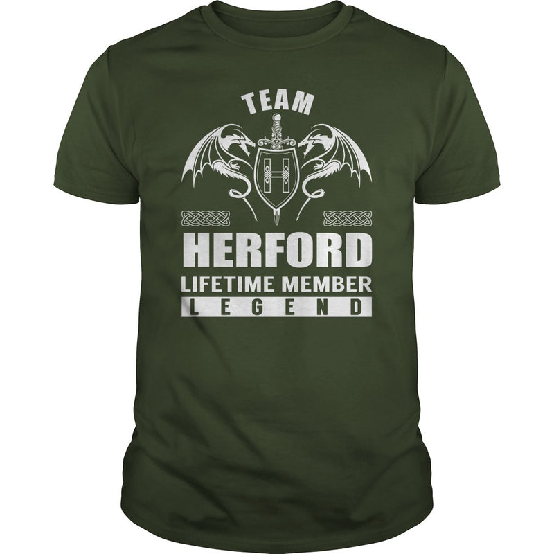 Team HERFORD Lifetime Member Legend Name TShirts