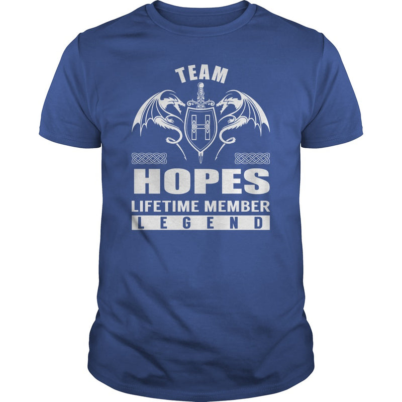 Team HOPES Lifetime Member Legend Name TShirts
