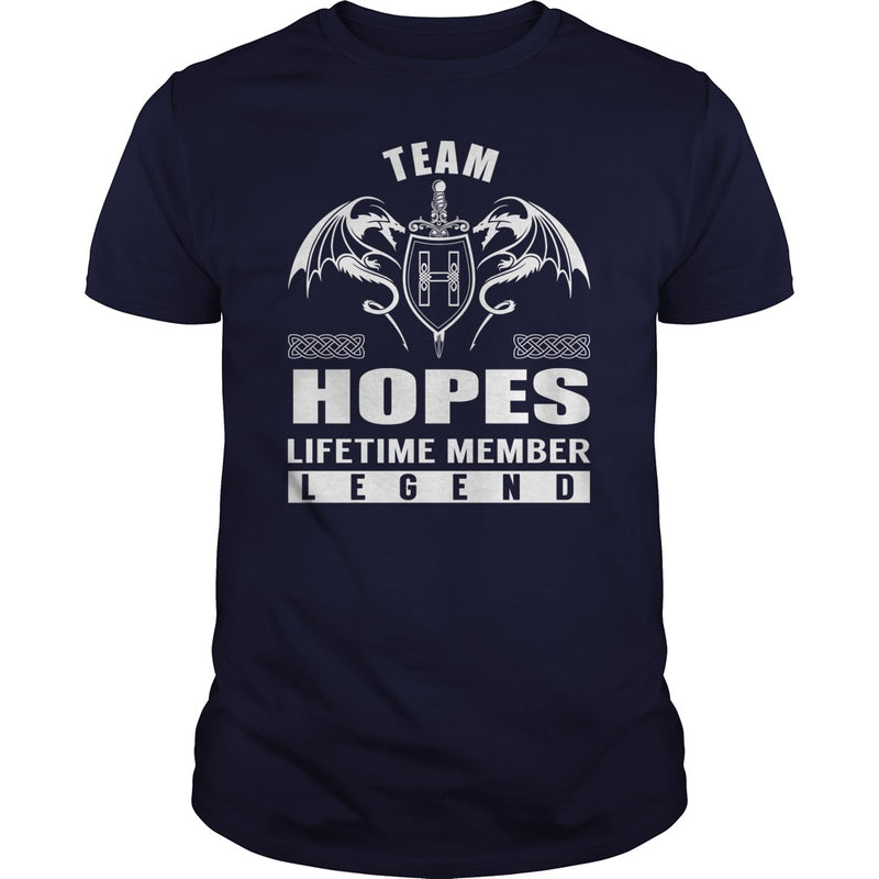 Team HOPES Lifetime Member Legend Name TShirts