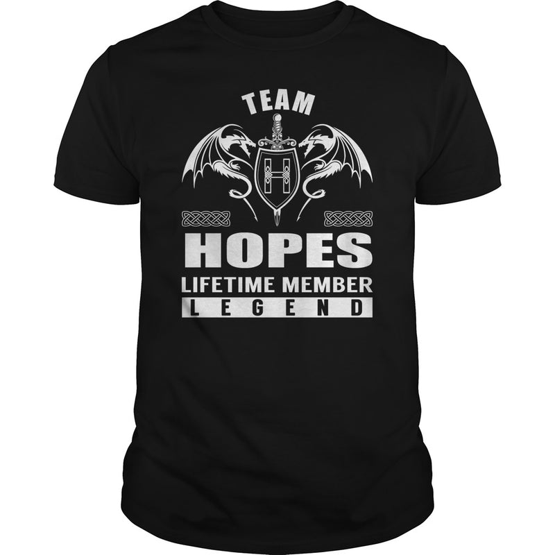 Team HOPES Lifetime Member Legend Name TShirts