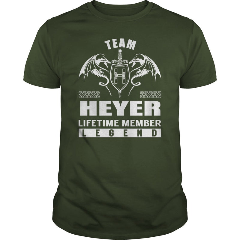 Team HEYER Lifetime Member Legend Name TShirts