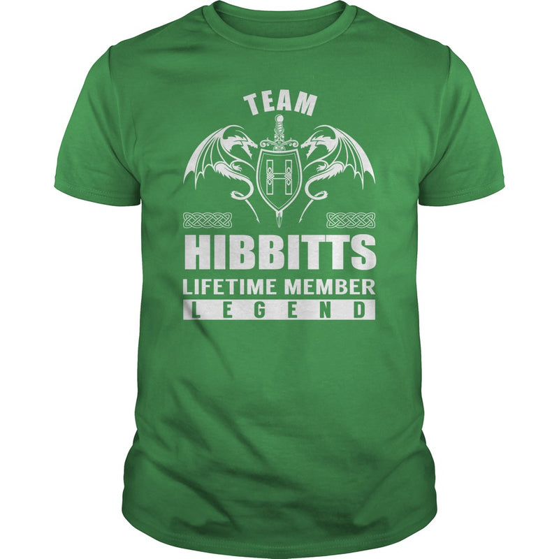 Team HIBBITTS Lifetime Member Legend Name TShirts