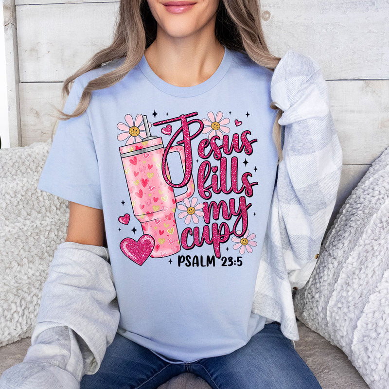 GiftyGifts Jesus Fills My Cup Valentine T-Shirt