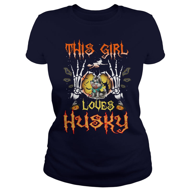 This Girl Loves Husky Halloween