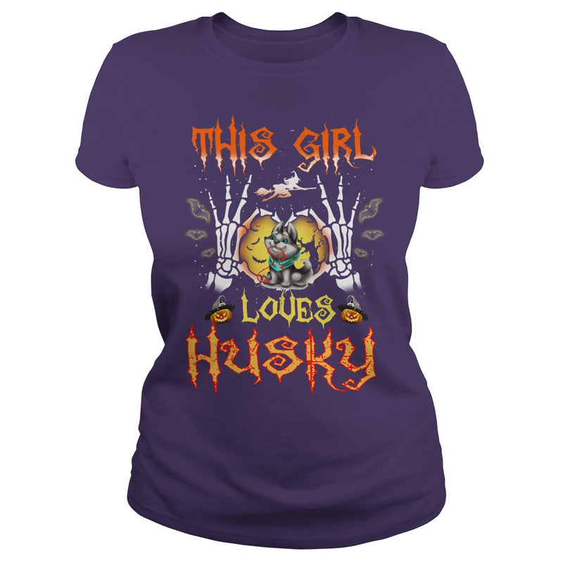 This Girl Loves Husky Halloween