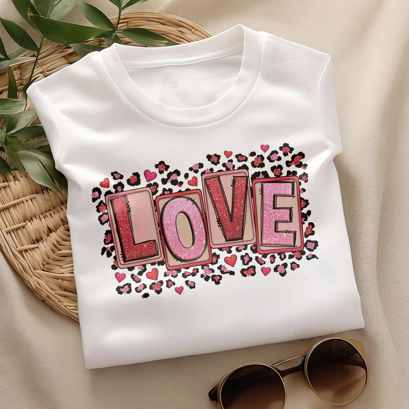 GiftyGifts LOVE Leopard Valentine T-Shirt
