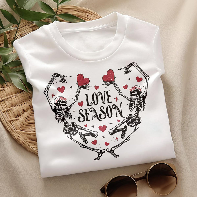 GiftyGifts Dancing Skeleton Love Season Valentine T-Shirt