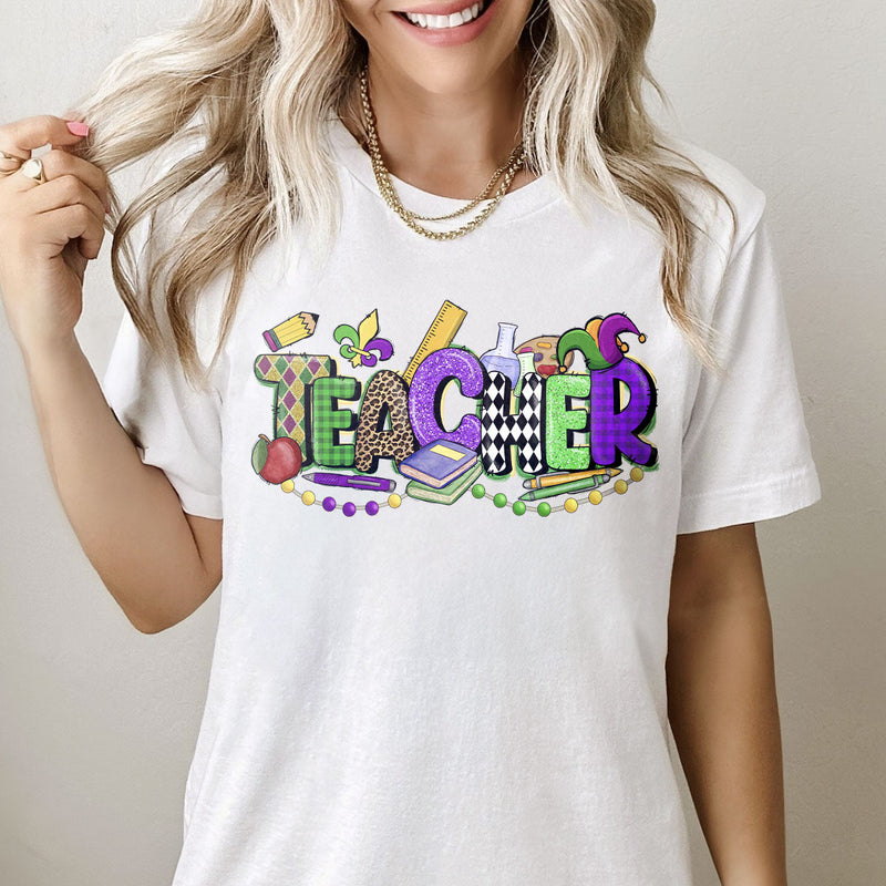 GiftyGifts Teacher Mardi Gras Louisiana New Orleans NOLA T-Shirt