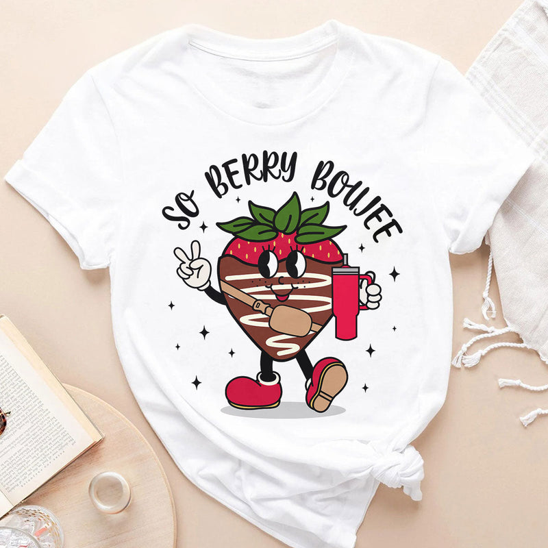 GiftyGifts So Berry Boujee Chocolate Covered Strawberry Valentine T-Shirt