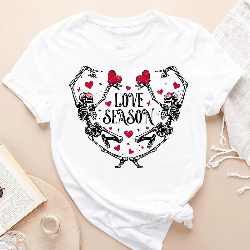 GiftyGifts Dancing Skeleton Love Season Valentine T-Shirt