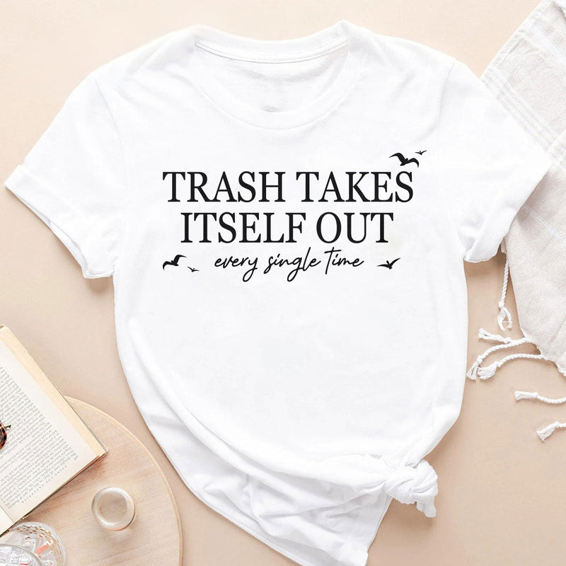 GiftyGifts Minimalist Trash Takes Itself Out T-Shirt