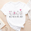 GiftyGifts Will You Be My Boo Cute Ghost Valentine T-Shirt