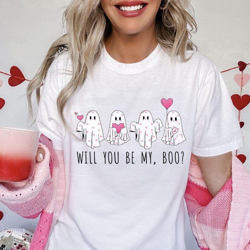 GiftyGifts Will You Be My Boo Cute Ghost Valentine T-Shirt
