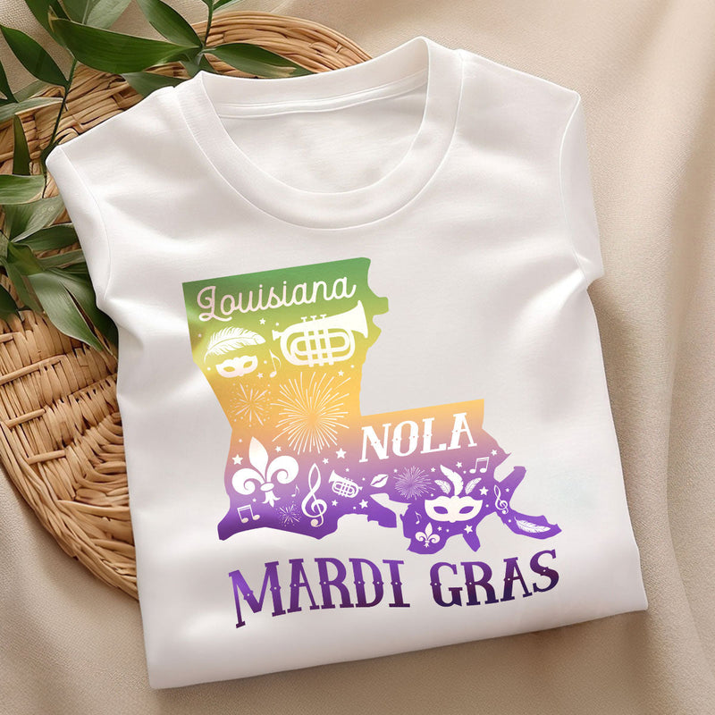 GiftyGifts Mardi Gras Louisiana Nola Fat Tuesday T-shirt