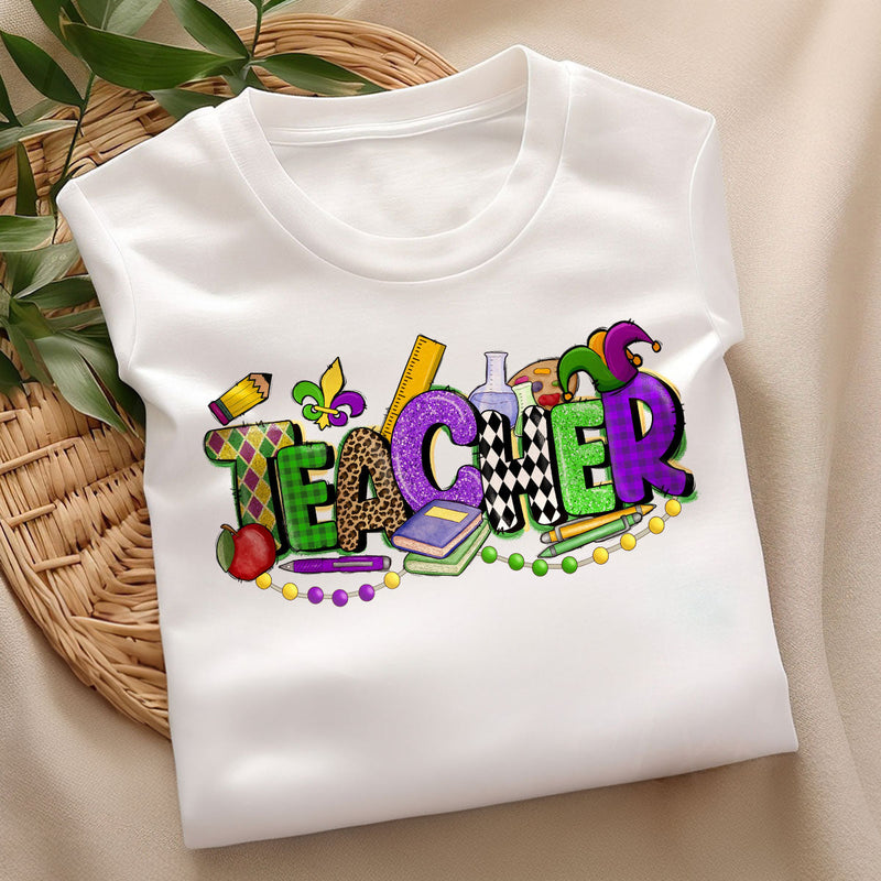GiftyGifts Teacher Mardi Gras Louisiana New Orleans NOLA T-Shirt