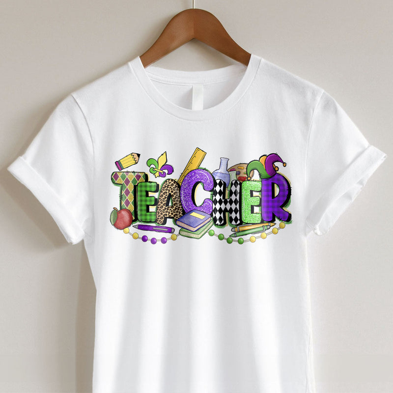 GiftyGifts Teacher Mardi Gras Louisiana New Orleans NOLA T-Shirt
