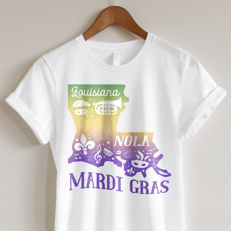 GiftyGifts Mardi Gras Louisiana Nola Fat Tuesday T-shirt