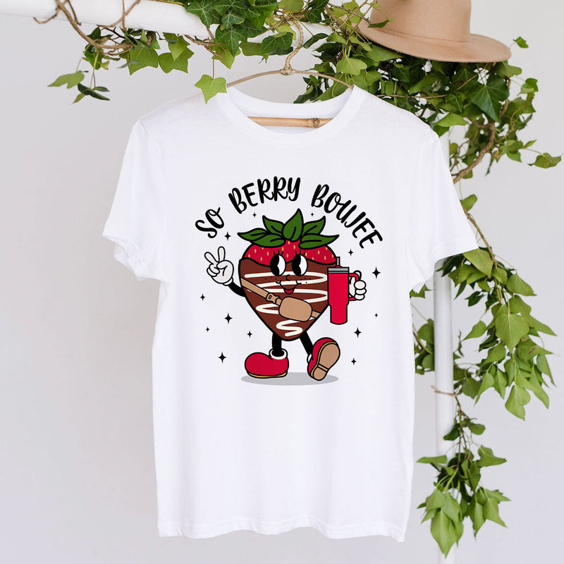 GiftyGifts So Berry Boujee Chocolate Covered Strawberry Valentine T-Shirt