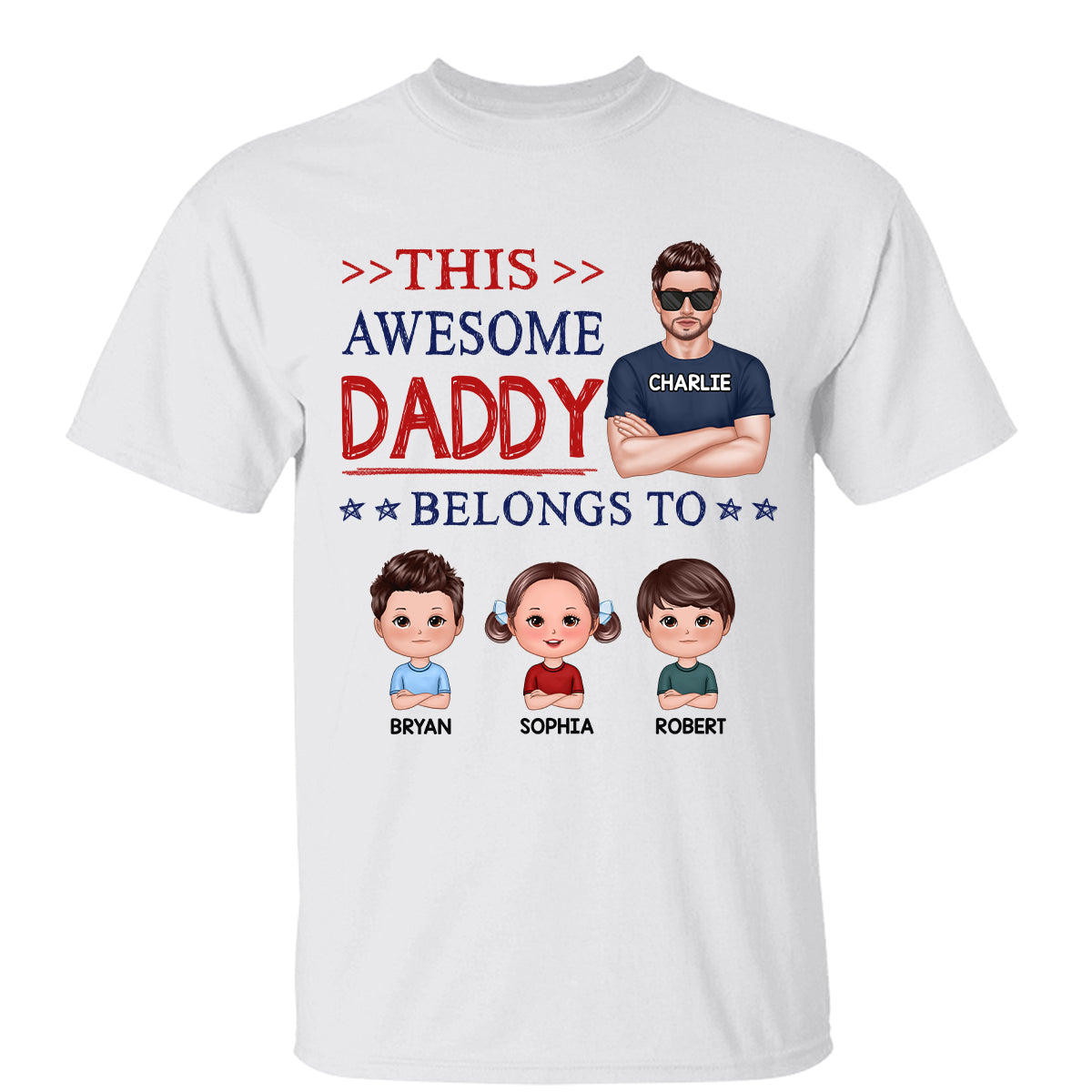 This Awesome Daddy Grandpa Belongs To Doll Cute Kids Personalized Shirt