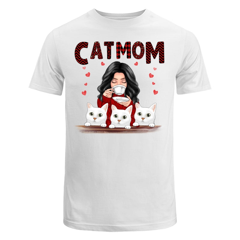 Copy of Cat Mom Red Patterned Personalized Shirt