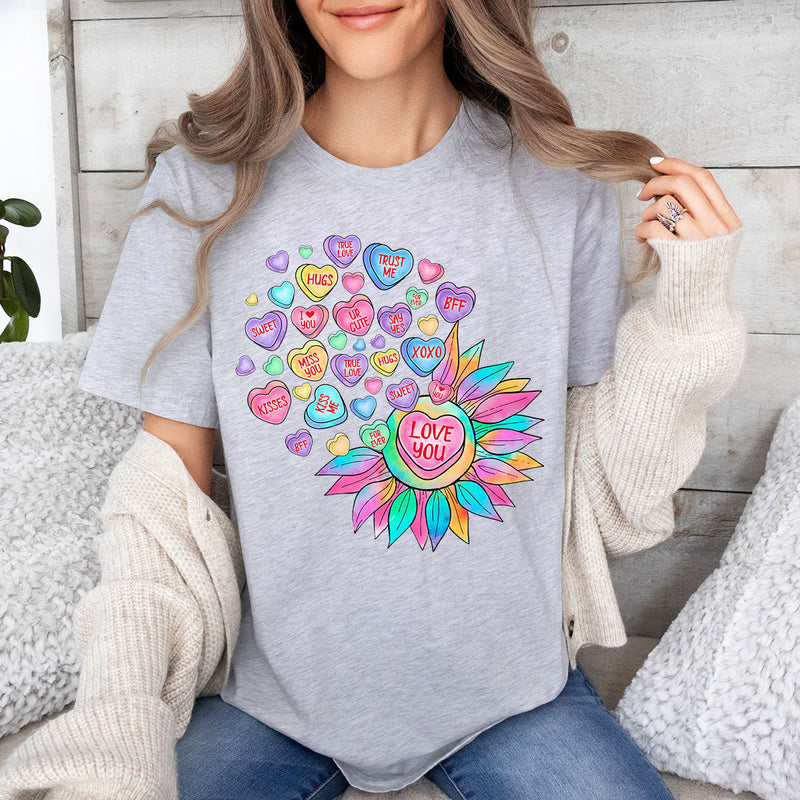 GiftyGifts Love You Sunflower Valentine T-Shirt