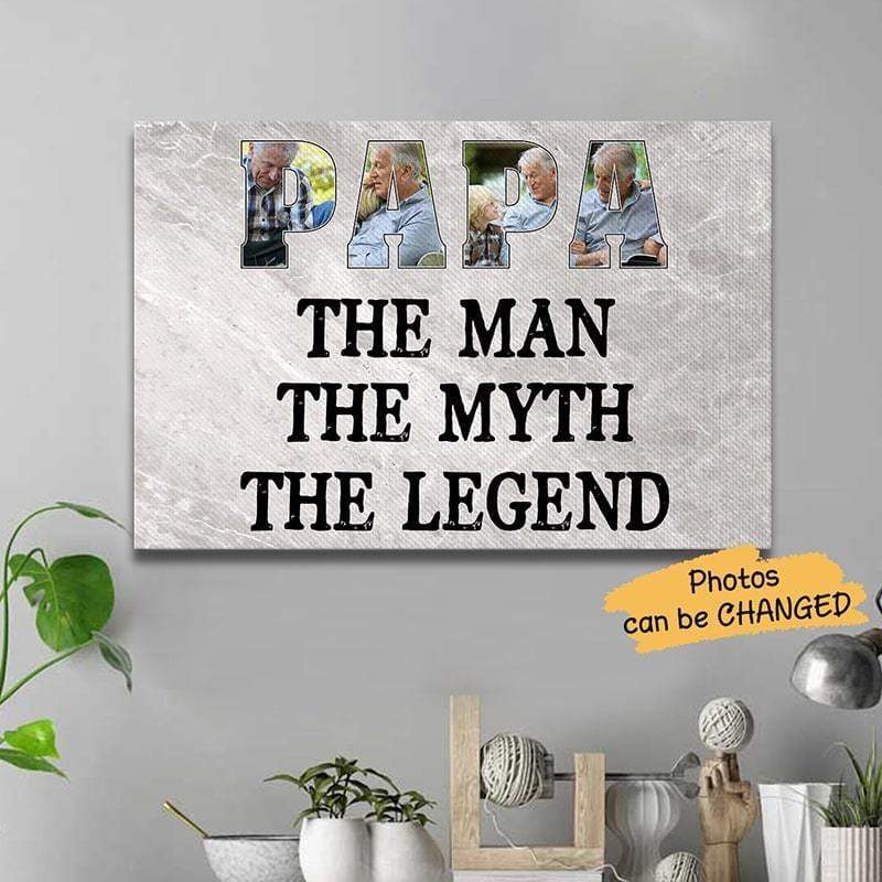 Canvas Papa The Legend Photo Personalized Canvas 24" x 16"