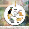 Circle Ornament A Girl And Her Cat Sleeping Personalized Circle Ornament
