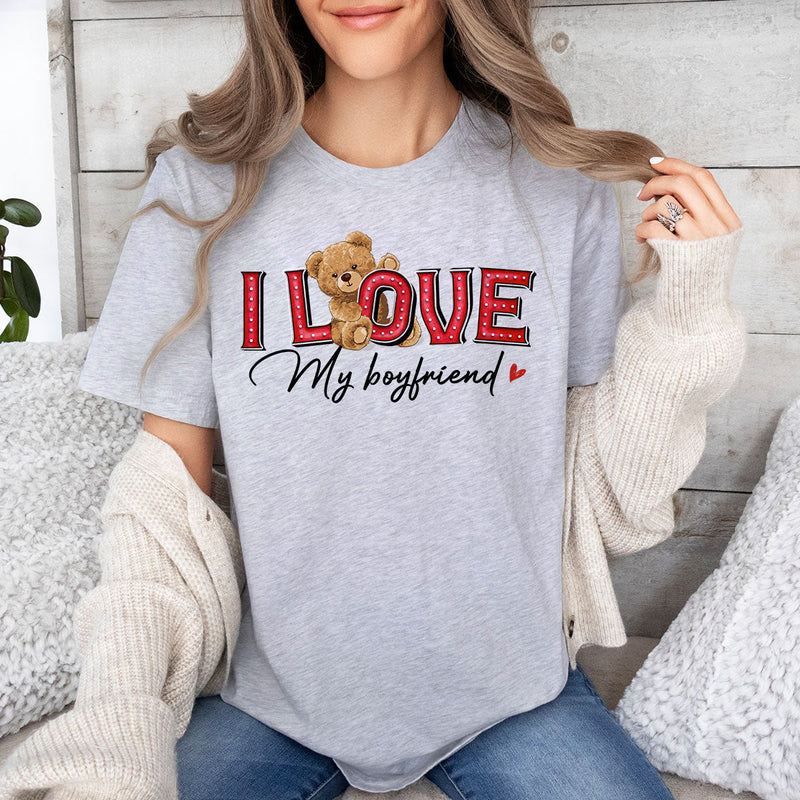 GiftyGifts I Love My Boyfriend Valentine T-Shirt