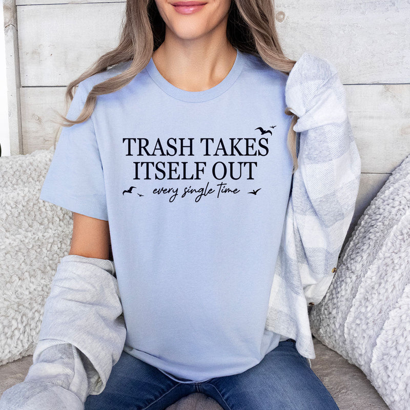GiftyGifts Minimalist Trash Takes Itself Out T-Shirt