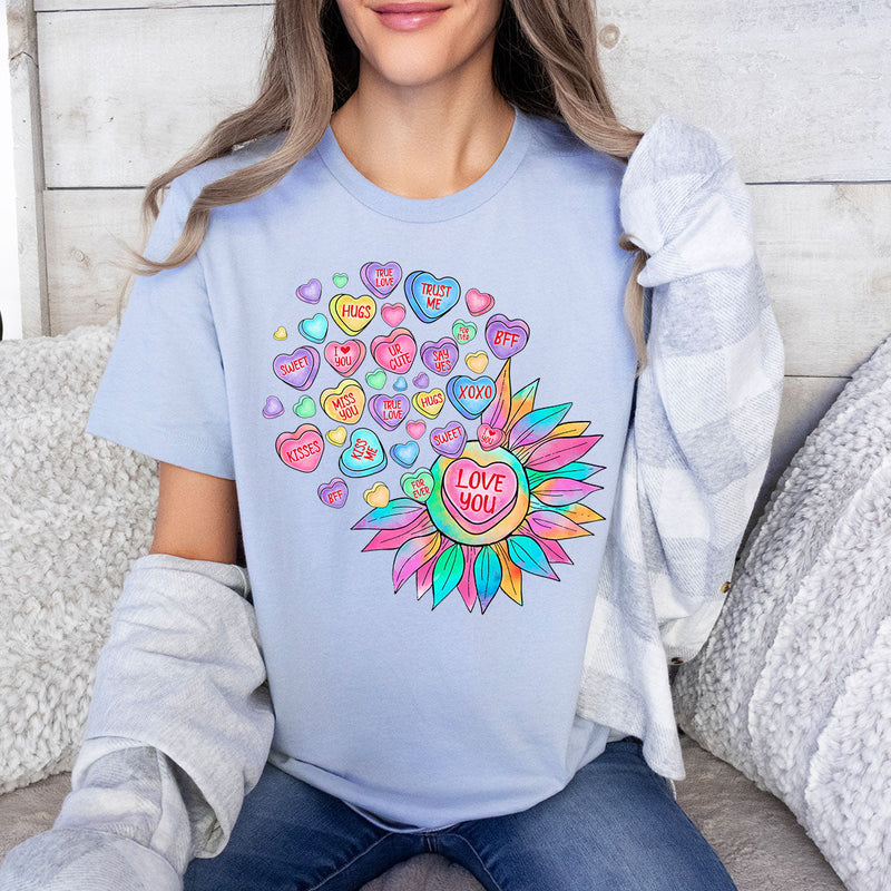 GiftyGifts Love You Sunflower Valentine T-Shirt