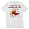 T-shirts A Chibi Girl Cats Coffee Personalized Shirt