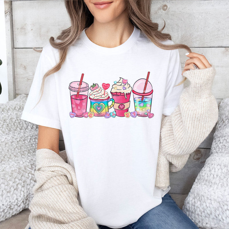 GiftyGifts Valentine's Day Coffee Drinks T-Shirt