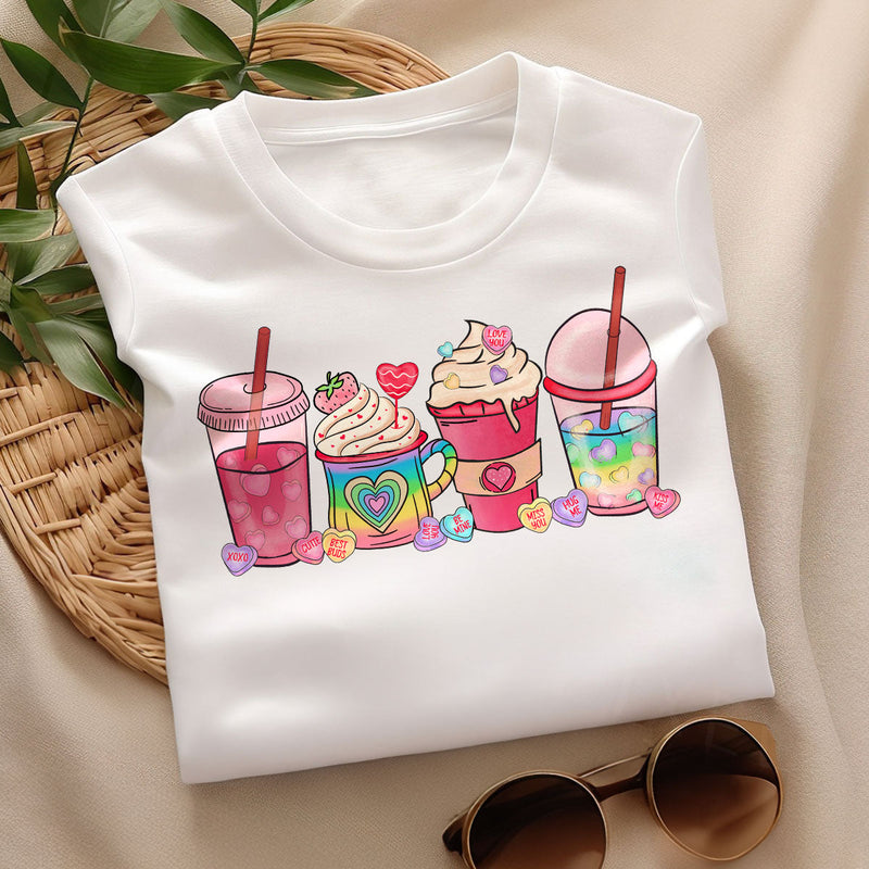GiftyGifts Valentine's Day Coffee Drinks T-Shirt