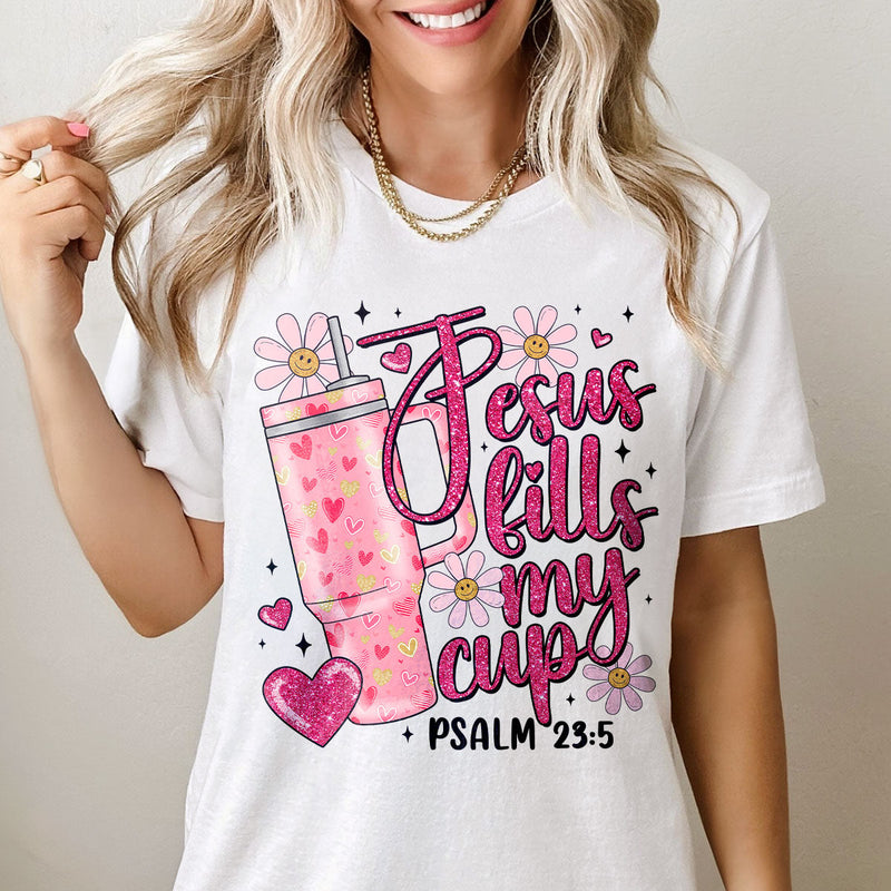GiftyGifts Jesus Fills My Cup Valentine T-Shirt