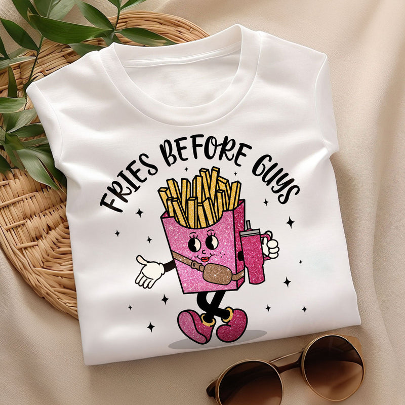 GiftyGifts Fries Before Guys Valentine T-Shirt