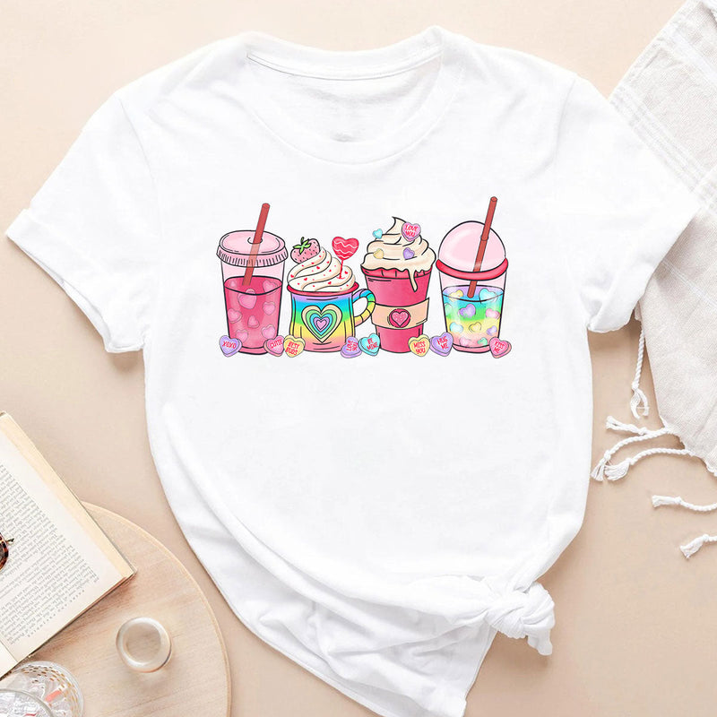 GiftyGifts Valentine's Day Coffee Drinks T-Shirt