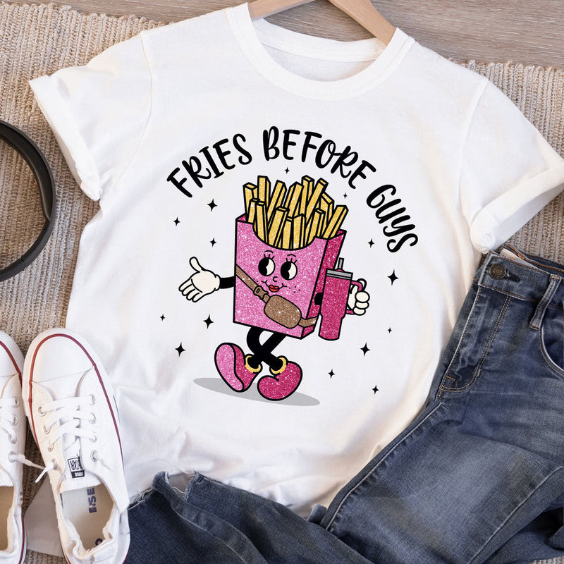 GiftyGifts Fries Before Guys Valentine T-Shirt