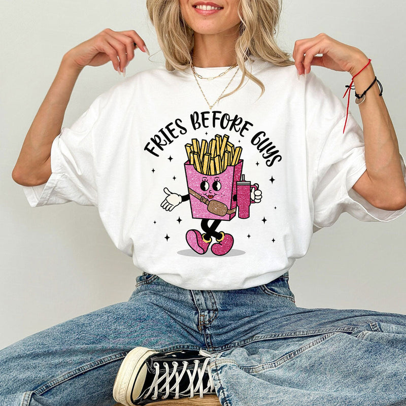 GiftyGifts Fries Before Guys Valentine T-Shirt