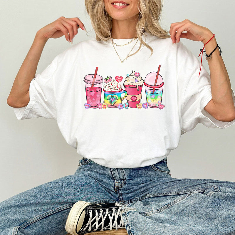 GiftyGifts Valentine's Day Coffee Drinks T-Shirt