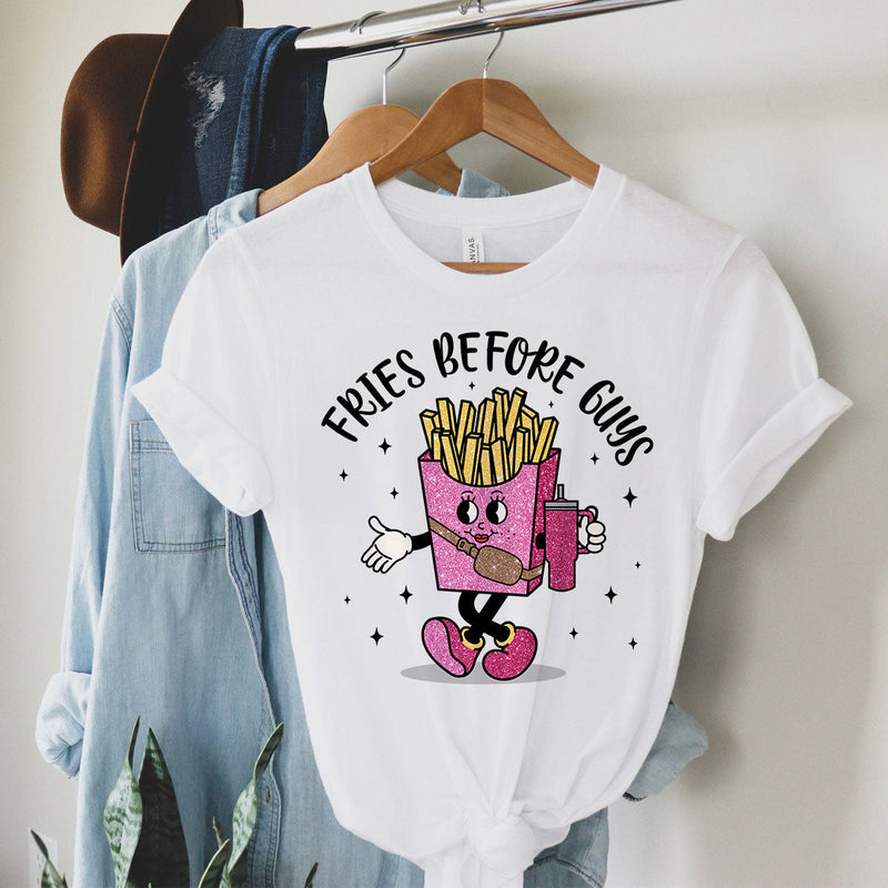 GiftyGifts Fries Before Guys Valentine T-Shirt